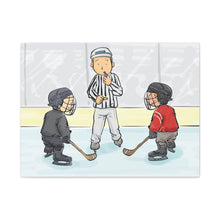 Load image into Gallery viewer, Hockey Referee Canvas Art - Whimsical Sports Decor for Ice Hockey Fans