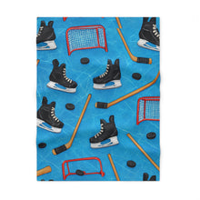 Load image into Gallery viewer, Hockey Dreams Soft Fleece Baby Blanket - Cozy Skating Design for Little Fans
