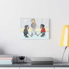 Load image into Gallery viewer, Hockey Referee Canvas Art - Whimsical Sports Decor for Ice Hockey Fans