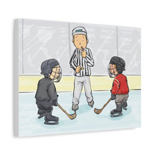 Load image into Gallery viewer, Hockey Referee Canvas Art - Whimsical Sports Decor for Ice Hockey Fans