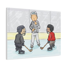 Load image into Gallery viewer, Hockey Referee Canvas Art - Whimsical Sports Decor for Ice Hockey Fans
