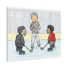 Load image into Gallery viewer, Hockey Referee Canvas Art - Whimsical Sports Decor for Ice Hockey Fans
