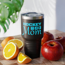 Load image into Gallery viewer, 30oz. Hockey Mom Teal on Black Ringneck Tumbler