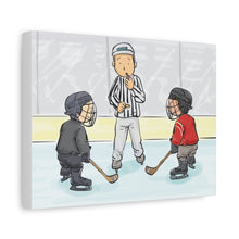 Load image into Gallery viewer, Hockey Referee Canvas Art - Whimsical Sports Decor for Ice Hockey Fans
