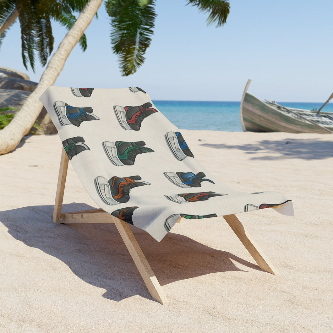 Hockey Skate Beach Towel for Sporty Summer Vibes