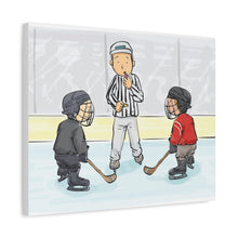 Load image into Gallery viewer, Hockey Referee Canvas Art - Whimsical Sports Decor for Ice Hockey Fans
