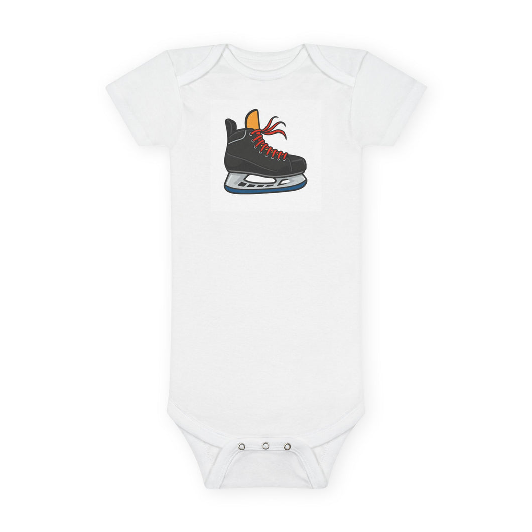 Skate Baby Bodysuit - Organic Onesie for Little Ice Hockey Fans