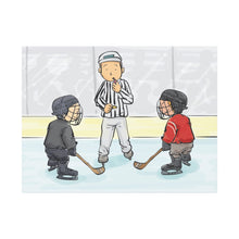 Load image into Gallery viewer, Hockey Referee Canvas Art - Whimsical Sports Decor for Ice Hockey Fans
