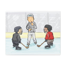 Load image into Gallery viewer, Hockey Referee Canvas Art - Whimsical Sports Decor for Ice Hockey Fans
