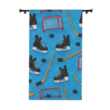 Load image into Gallery viewer, Ice Hockey Window Curtain - Blue Sports Decor for Game Room
